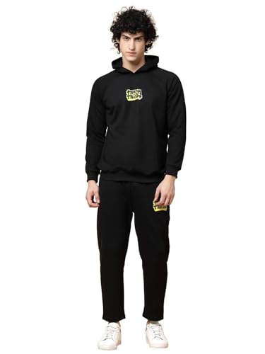 Image of Rigo Cotton Fleece Full Sleeves Oversized Co-ord Set for Men | Printed Hooded Track Suit Set for Men