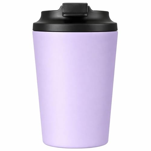 Image of Stvin 380ml Insulated Coffee Mug Travel, Stainless Steel Tumbler with Leak-Proof Lid, Reusable Thermal Cup for Hot & Cold Drinks, Car, Office, Camping & More (3rd Purple)