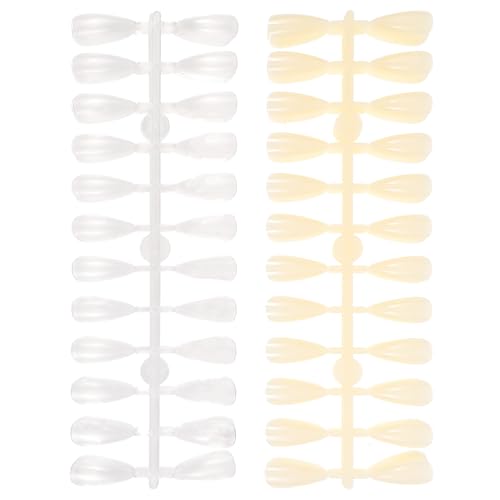 FOMIYES 2 Sets of 480PCS Pointed Head Nail Color Mold Manicure Practice Nail Template, Fake Nails Training Pieces for Women, Transparent Frosted and Natural Color, Nail Art Tool for Salon and Home Use