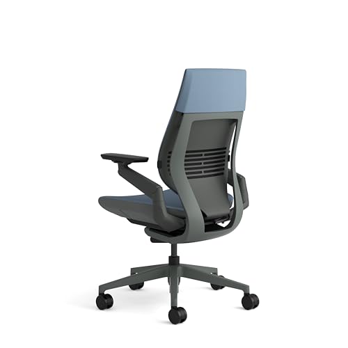 Image of Steelcase Gesture Office Chair - Ergonomic Work Chair with LiveBack Technology - 360 Degree Rotating Arms (Sky Blue)