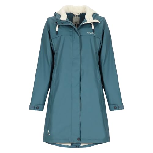 Dry Fashion Damen Regenmantel Oslo mit Teddy-Fleece-Futter - Langer...
