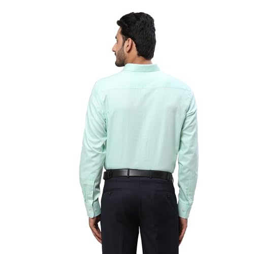 Image of Park Avenue Men Pure Cotton Slim Fit Structure Pattern Semi Cutaway Collar Formal Shirt