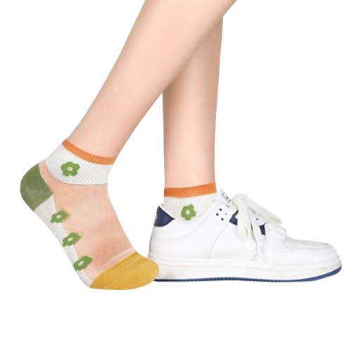 Image of Benefeet Sox Sheer Socks for Women Girls Mesh Ankle Socks Transparent Mesh Lace Sock Cute Thin Nylon See Through Sock