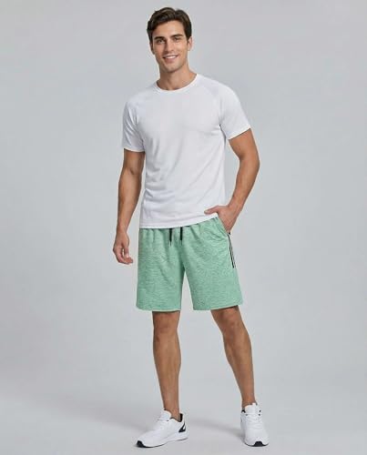 Image of Real Essentials Men's 5 Pack: 9 inch Dry-Fit Shorts - Athletic Gym, Workout, Basketball, Running, Casual Lounge Active Pockets