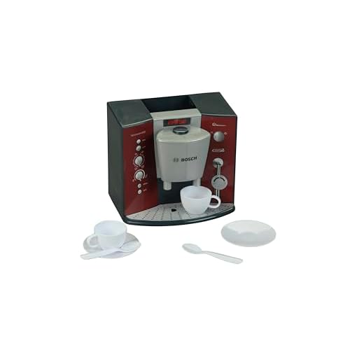 Theo Klein 9569 Cafetière automatique Bosch avec bruitage | Machine à expresso à piles et bruitage réaliste | Dimensions : 14,5 cm x 19,5 cm x 17 cm | Jouet pour enfants à partir de 3 ans