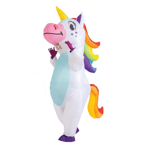 AirSuit® Disfraz inflable de Unicornio XXL | Disfraz inflable inusual |Tamaño adulto 160 a 190cm | Poliéster | Cómodo de llevar | Duradero | Sistema inflable incluido | OriginalCup®