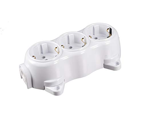 Surface-mounted Vintage Socket Light Switch Round Retro Toggle Switch Double-Throw Switch Series Switch (3-pack White)