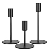 Black Candlestick Holders, 3 Pcs Metal Taper Candle Holders Candle Stick Candle Holder for Festive Table Decor Wedding Centerpiece Mantelpiece Home Decor Warmhousing Gift