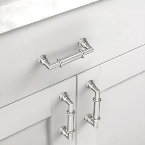 Manijas sólidas de níquel satinado para armarios de baños con diseño resistente 5