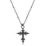 Cluksik Gothic Cross Necklace Dark Fashion Accessory for Alternative Style, Grunge Aesthetic Emo Jewelry Piece for Daily Wear Special Occasions, Goth Cross Necklace for Gothic Fashion Enthusiasts