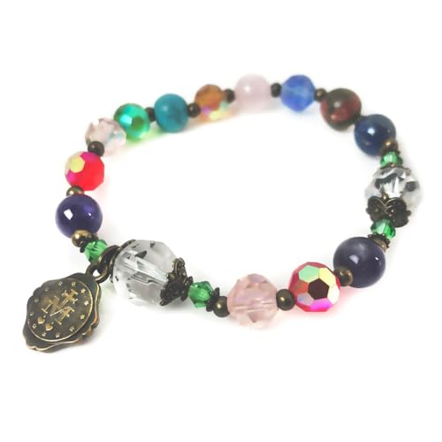 Basilica Window Crystal and Stone Catholic Rosary Bracelet for Women with Virgin Mary Our Lady of Graces Medal Charm - Rosarios Catolicos - Catholic Gifts Women - Regalos Para Mujer - Pulseras de Mujer3