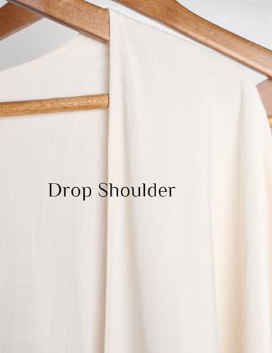 Hooever Women Linen Cardigan Lightweight 3/4 Sleeve Shrugs Open Front Shawl Wrap Cover Up Tops2