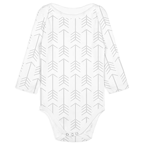 BaeBae Goods Grey/White Triangles Long Sleeve Bodysuit Set (3-6 Months)4