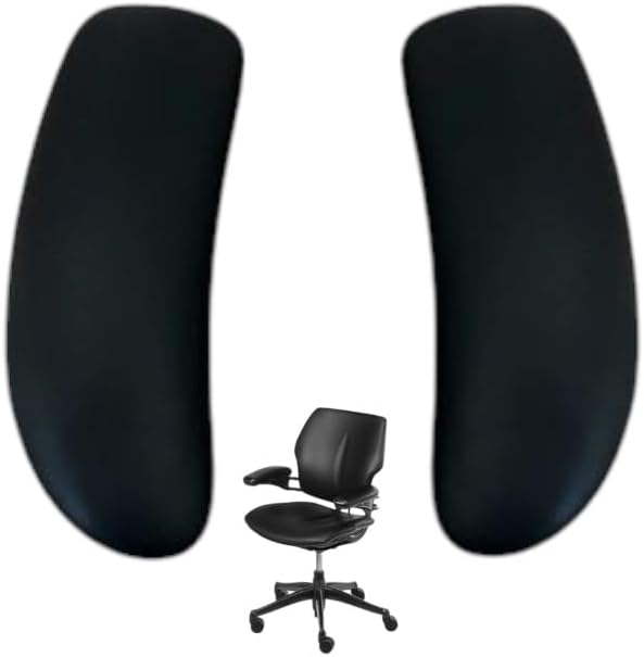 Replacement Black Arm Pads for Freedom Office Chair with Fixed Duron Arm Pads, Fix Peeling & Cracked Arm Pads, Soft-Touch Ergonomic Cushions, (1) Left & (1) Right Arm Pad/Cap