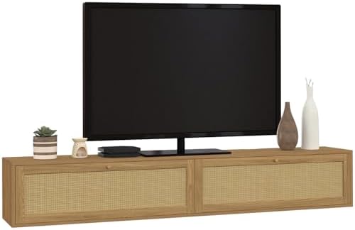 IDMarket - Muebles de TV suspendidos 180 cm HANAE 2 puertas con e...