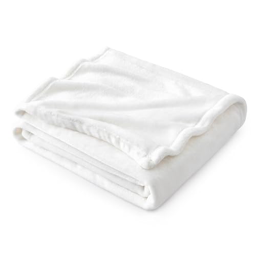BEDSURE Kuscheldecke Flauschig Decke Fleecedecke - Wohndecke Warm Winter Weich Sofadecke Kleine Decke Couch Blanket Wohn- & Kuscheldecken Kinder 130x150cm Sofa überwurfdecke Weiß