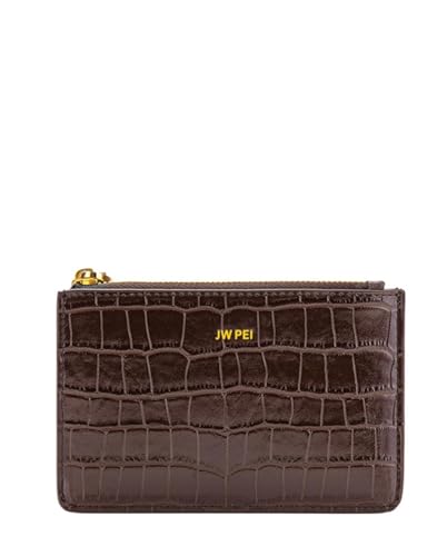 JW PEI Quinn Zipped Card Holder - Brown Croc