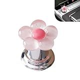 Zigeiya 1 PC Flower Push Start Button Cover, Cute Start to Stop Button Cover, Engine Ignition Starter Decoration Sticker, Universal for Cars, Trucks, SUVs, Sedans (Pink)