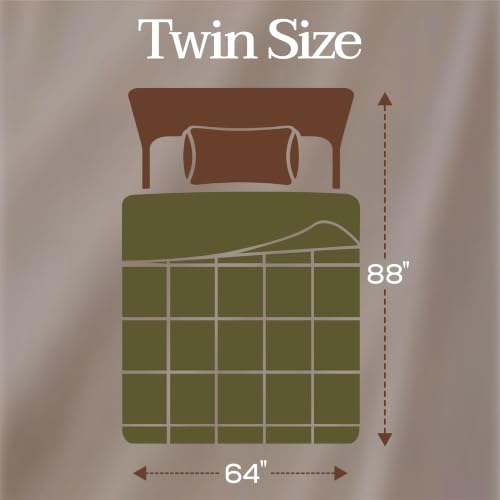 Image of Utopia Bedding Twin Comforter, Duvet Insert, Olive Green, 64 x 88 Inches