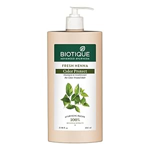 Biotique Bio Henna Leaf Fresh Texture Shampoo and Conditioner, 650ml