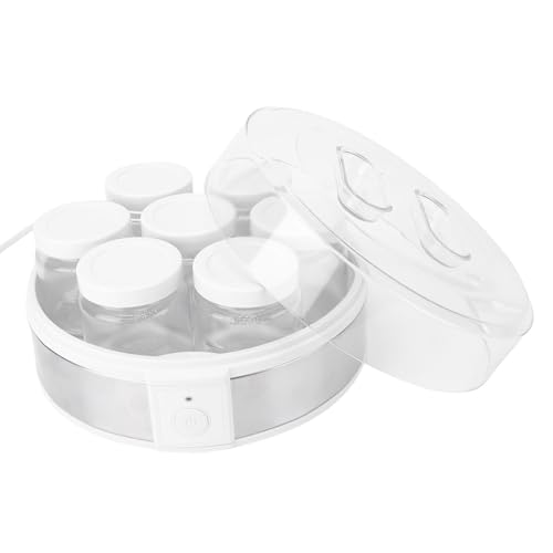 Phefop Yogurtera Eléctrica de 20 W, Máquina Multifuncional de Yogur Griego Casero con Control de Temporizador, 7 Tazas para Mermeladas, Pudines, Helados, Batidos, Portátil para Viajes en Casa y