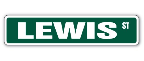 Lewis Street Sign Childrens Name Room Sign | Indoor/Outdoor | 18" Wide
