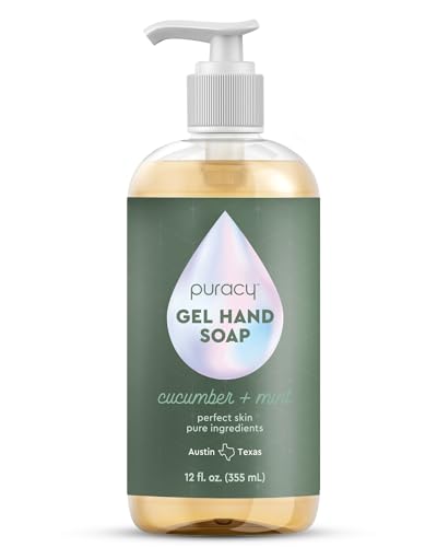 Puracy Organic Hand Soap, For the Professional Hand Washers We've All Become, Moisturizing Natural Gel Hand Wash Soap, Liquid Hand Soap Refills for Soft Skin (12 fl.oz, Cucumber &amp; Mint) 1-Pack