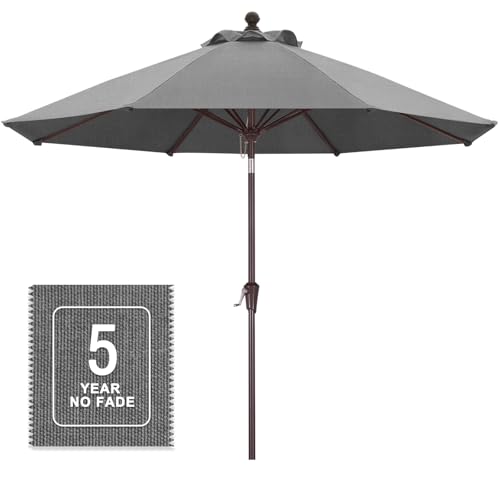 Image of MASTERCANOPY 9ft Olefin 5-Year-Non-Fading Patio Umbrella Medium Grey