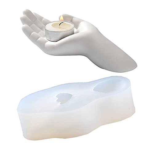 NICOLE Candlestick Silicone Molds DIY Hand Shape Concrete Candle Holder Mold Wedding Crafts Decorations