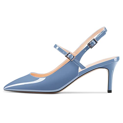 Castamere Women Mid Heel Pointed Toe Slingback Pumps Wedding Prom Dress 2.6 Inches Heels2