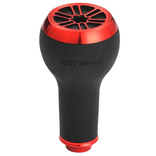 MARVELURE Non-Slip TPE Power Knob 1.1 inches (27 mm) Compatible for Shimano Stradic SLX, Daiwa Zillion Tatula Fuego, Spinning Baitcasting Reel (Black Red)
