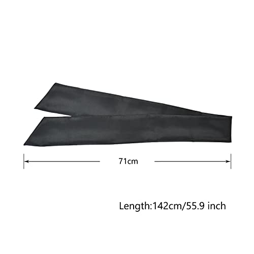 Satin Scarves for Lace Front Wigs Keep Wig Secured Silk Headband for Sports Yoga Facial (2 Pieces,Black), Black 2pcs - Image 3