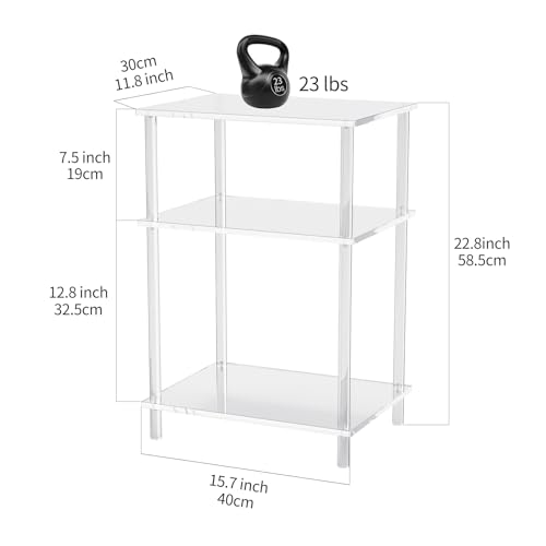 Clear 3-Tier Acrylic Side Table for Living Room and Bedroom
| Acrylic 3-Tier Clear Side Table for Office and Hallway
| Small Clear Acrylic 3-Tier Side Table for Bedroom and Living Room