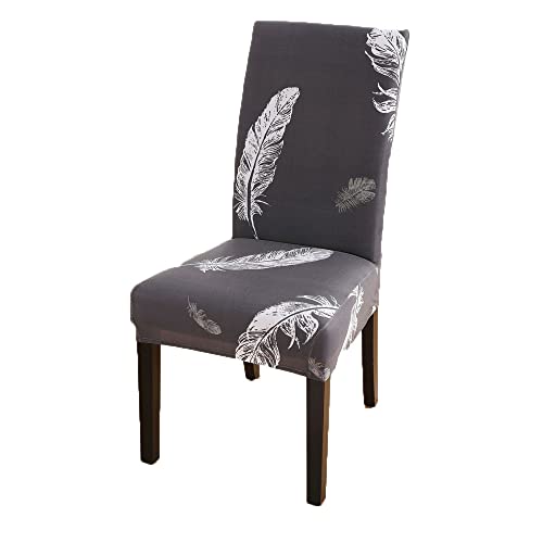 zalati Chair Cushion 4pcs Full Cover Seat Chair Covers Polyester Fiber Anti-slip Removable Slipcovers for Dining Room - Feather - Image 2