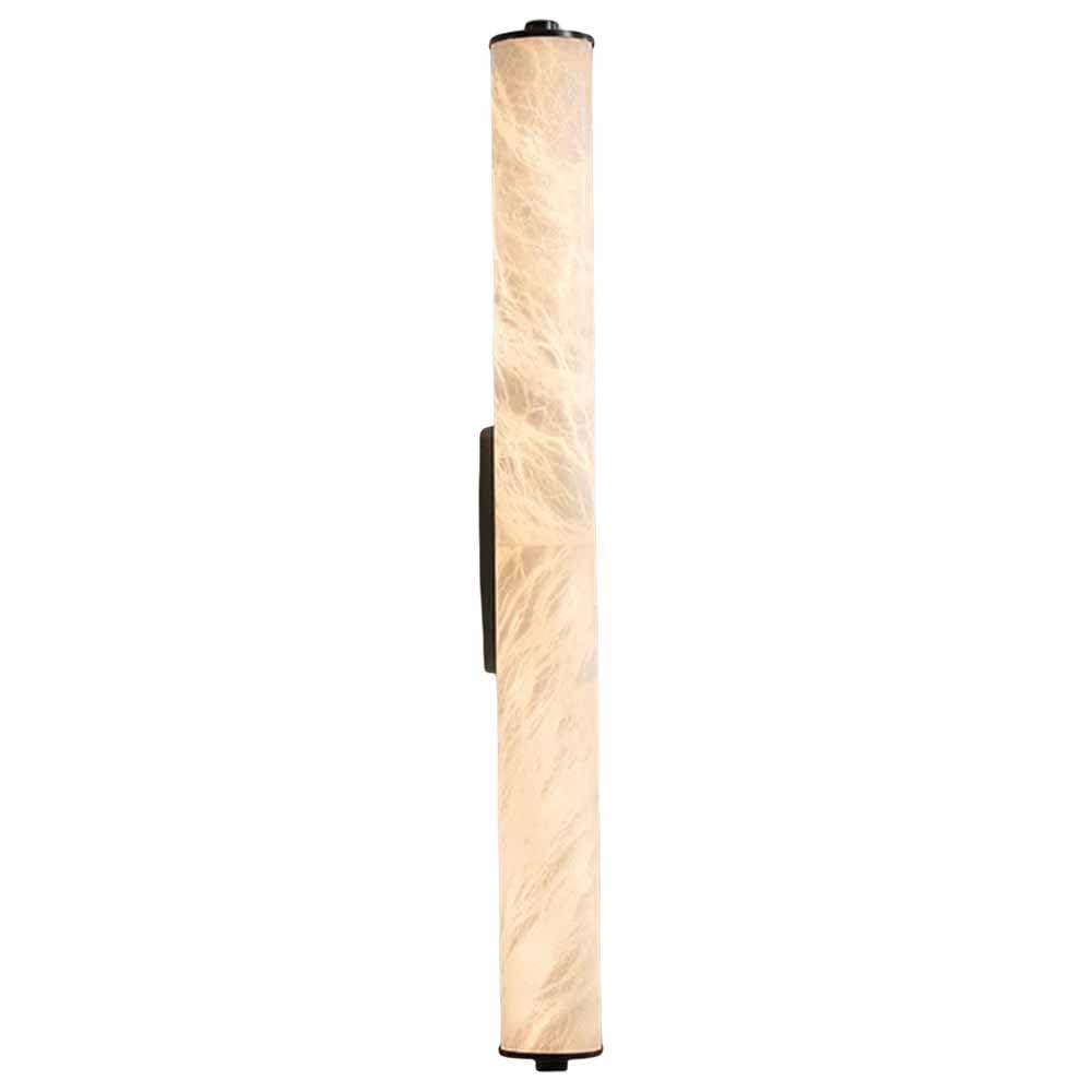 KBUUKYYXouy Wall Lamps for Bedroom Natural Alabaster Sconce Marble Wall Sconce Cylindrical Stone Brass Base Alabaster Wall Lighting for Living Room Bedroom Restaurant Kitch,Black-50CM(Black,60CM)
