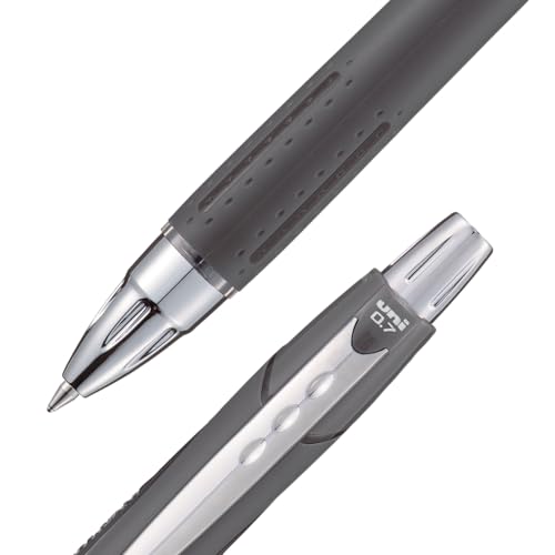 Image of Uni-Ball Jetstream RT Ballpoint Pen, Fine Point (0.7mm), Off Black Barrel, Black Ink, 6 Pens
