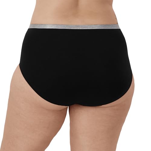 Hanes Women's Just Bikinis, No-Show Panties, Cotton Stretch Underwear, Plus Sizes, 5-Pack4