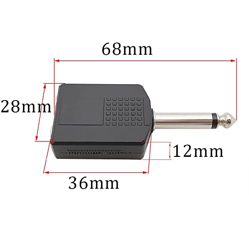 Image of [ 4 Pieces ] 1 /4 inch Mono to 2 x 6.35mm Female Splitter & 1 /4 inch Mono to 2 x 6.35mm Female Splitter ; Headphone Microphone Splitter Converter ; Audio Jack Plug Adapter 6.35 mm Male Splitters