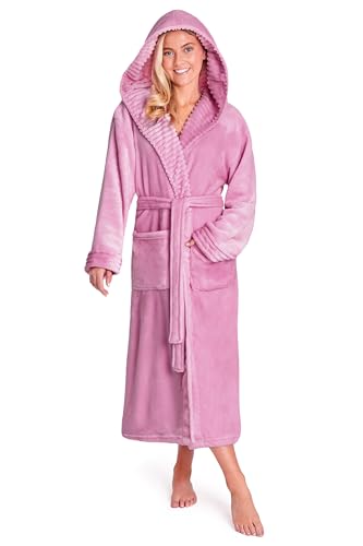 CityComfort Bata de Casa Mujer de Forro Polar S-XL (M, Orquídea)