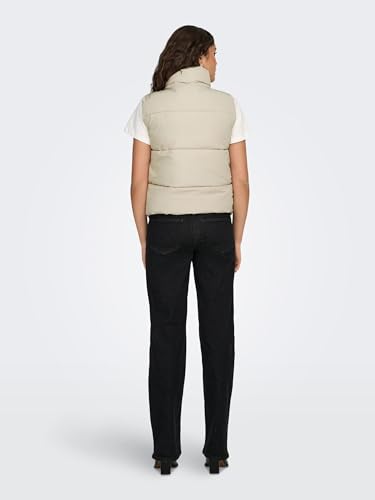 JdY Women's JDYNEWERICA Short Waistcoat OTW NOOS Weste, Moonbeam/Detail:Silver Zipper, S – Ansicht 5
