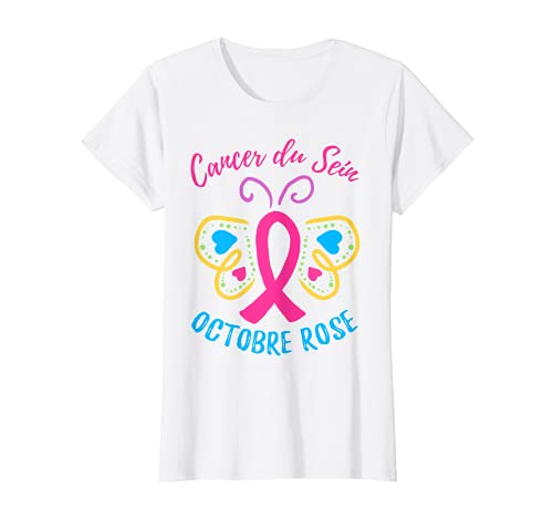 Femme Octobre Ruban Rose Cancer du Sein Sensibilisation T-Shirt Cover