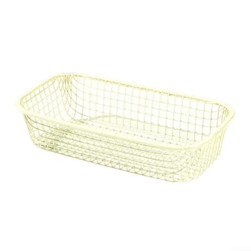 Wire Mesh Desk Tray for School Supplies - Compact Office Storage Solution with Open Top Design, Metal Stationery Organizer for Desktop, 16.5 x 8 x 4 cm(Yellow)