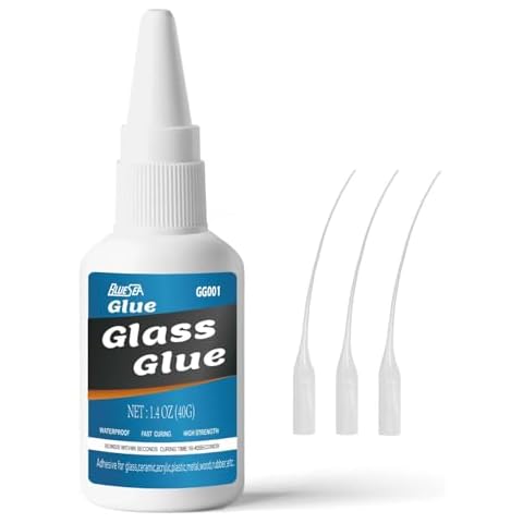 Super Glue for Glass 40g for Instant Strength， Super Fast-Curing Adhesive for Plastic, Ceramic, Glass, Wood, Metal, Rubber, DIY Crafts - Clear, Acrylic, Mirror - Instant, Strong Bonding Solution Cover