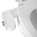 Bidet Toilet Seat Attachment with Rear and Feminine Wash, Bidet Attachment for Toilet with Self-Cleaning and Adjustable Bidet Sprayer & 21°Angle Control (Chrome)