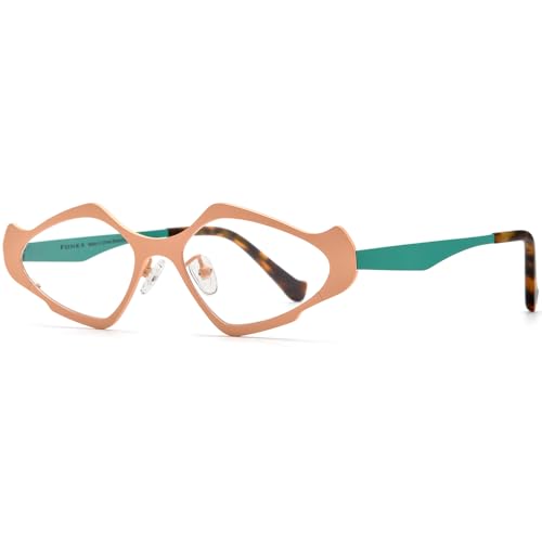 Image of FONEX Colorful Pure Titanium Glasses Frame Women Retro Round Eyeglasses