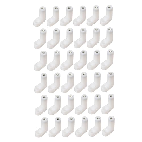 KICHOUSE 100pcs Plastic Corner Brackets l Shape Furniture Connectors Bed Rail Brackets Strong Fixed Fittings