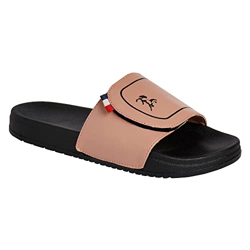 Image of PERY-PAO Mens Stylish Sliders Grey, Sky Blue, Black, White, peach, Neon Green, Olive Green Boys Slippers