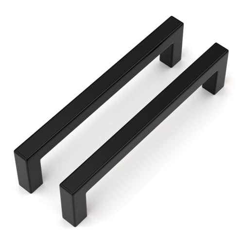 Goldenwarm 12 Stück Schrankgriffe Schwarz 128mm Löcherabstand Küchengriffe Möbelgriffe Schwarz Griffe Küche Schubladengriffe Griffe für küchenschränke Edelstahl