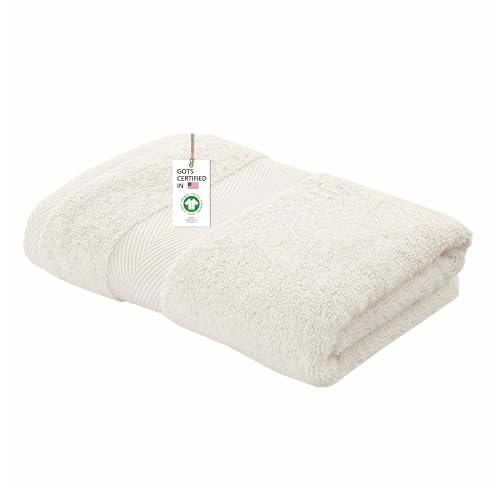 Delara 100% Organic Cotton Towels 650 GSM Plush Feather Touch Quick Dry Bath Towel, GOTS Certified, Oeko-Tex Green Certified, Organic Cotton Bath Towel, 30"X58"
