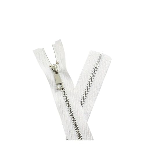 Fermeture éclair métal qui glisse bien maille Y argent pour réparer sac cuir blanc 30 cm